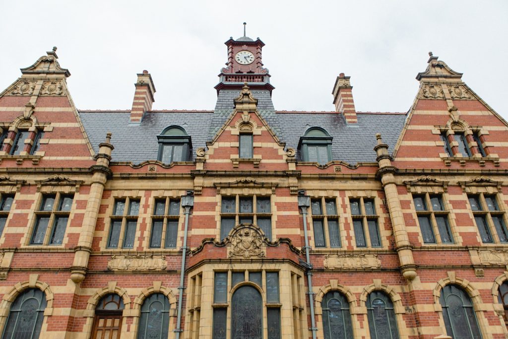 Outside of Victoria Baths wedding venue in manchester