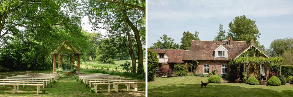 Location photos of outdoor garden wedding kent