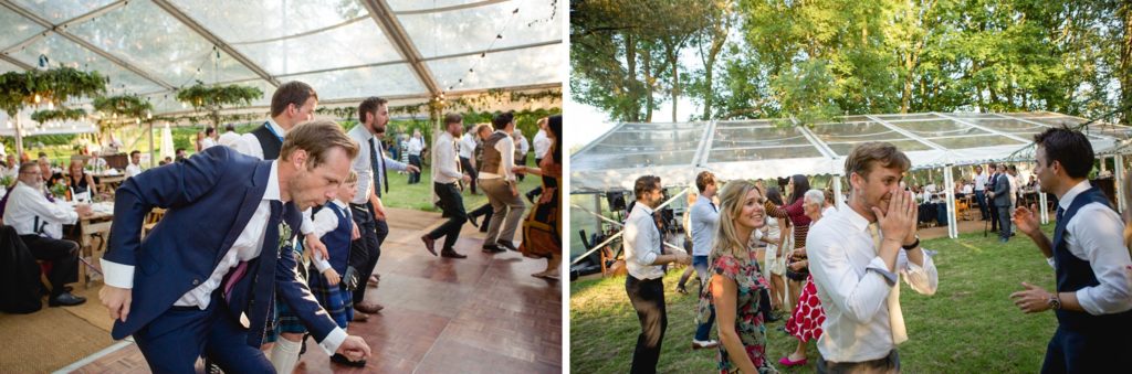 guests during outdoors Ceilidh dance