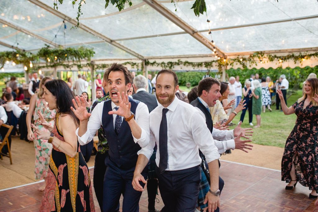 outdoors garden wedding Ceilidh dance in kent